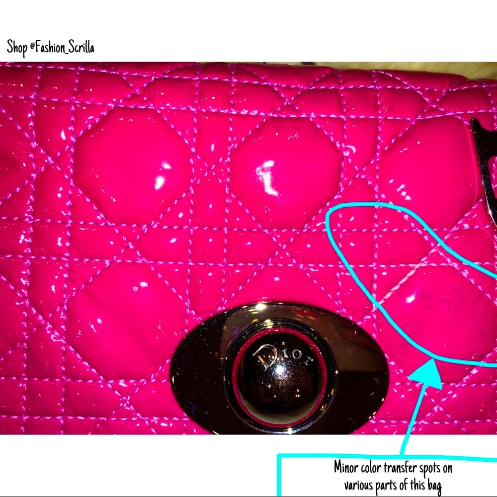 Dior Grand Sac Rendez-Vous Pink Fuchsia Patent Leather Shoulder bag - Picture 7 of 13